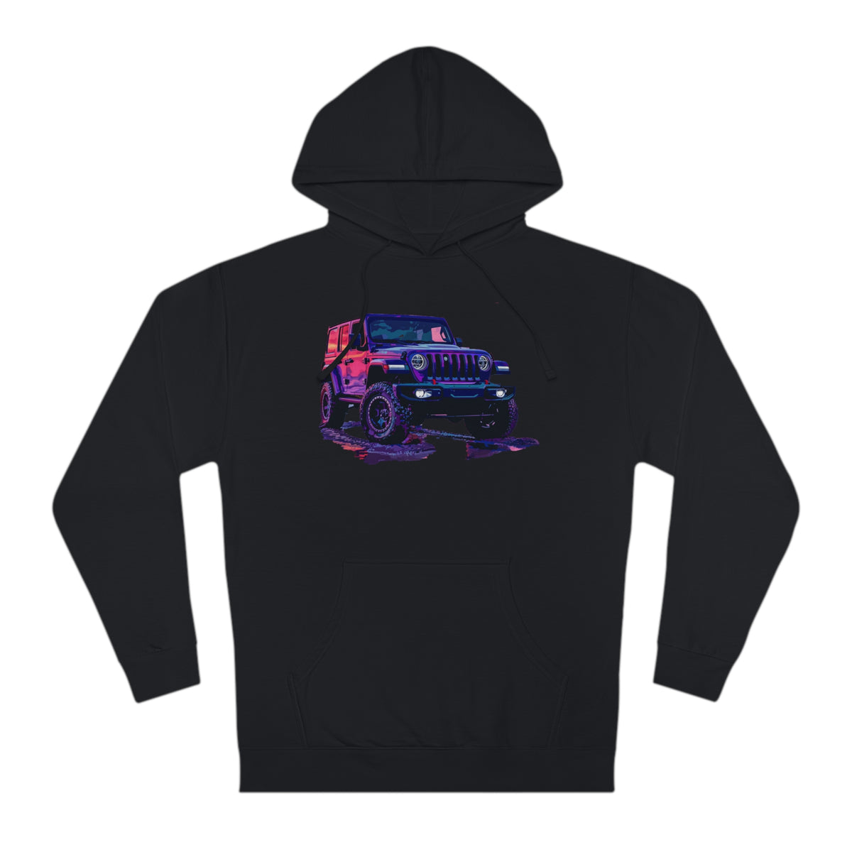Vibrant Voyager Men's Hoodie with Psychedelic Jeep Graphic Hooded Sweatshirt