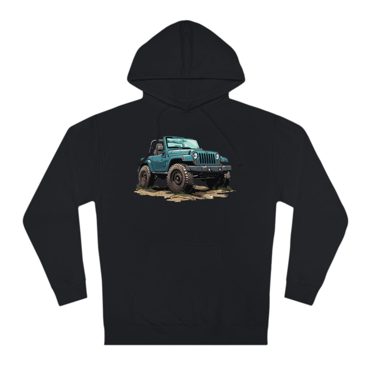 Trail Conqueror Men's Hoodie with Open-Top Jeep Graphic Hooded Sweatshirt