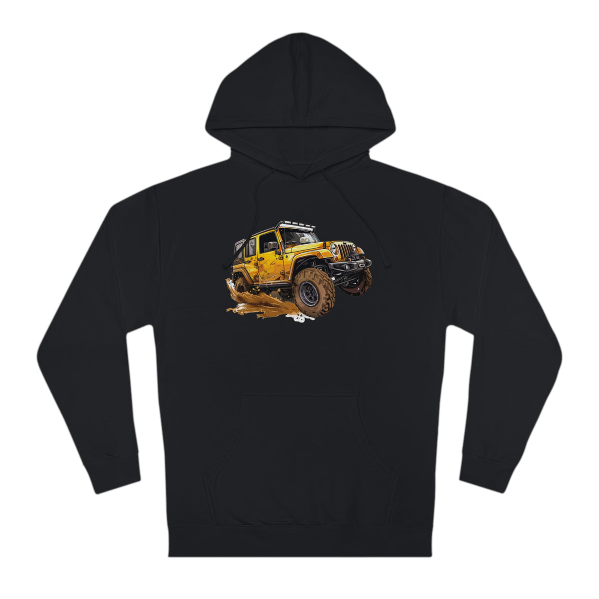 Mud-Splashed Maverick Hoodie with Dynamic Jeep Artwork Hooded Sweatshirt
