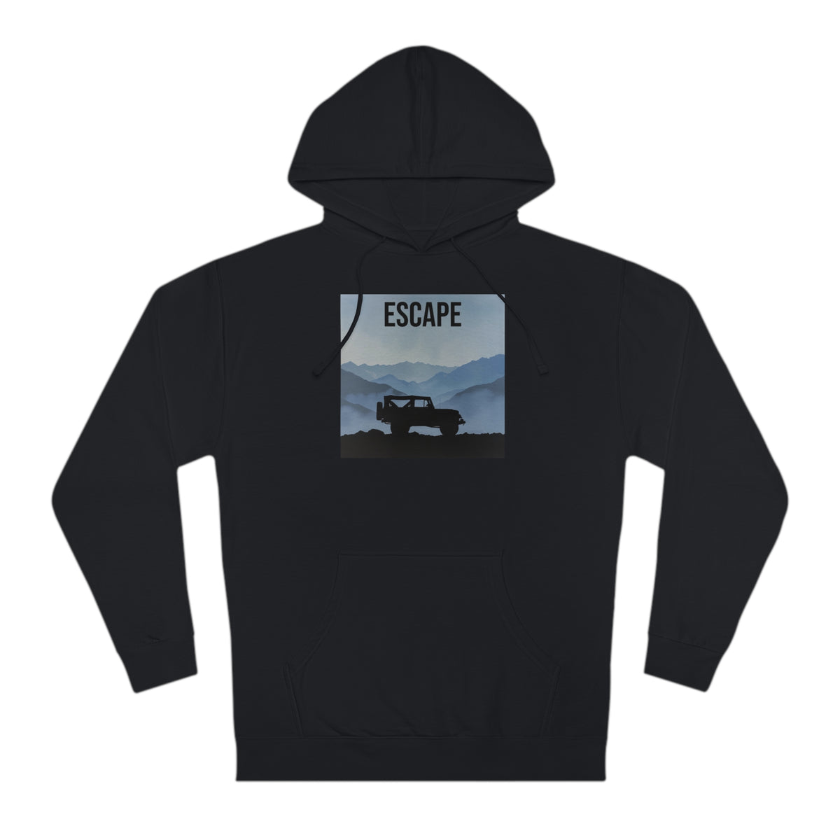 Mountain Escape Men's Hoodie with Silhouette Jeep Graphic Hooded Sweatshirt